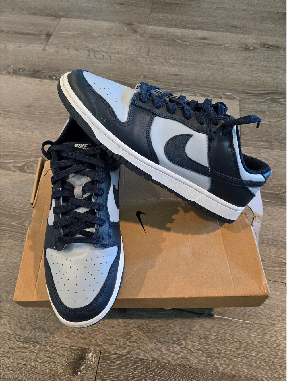 Nike Dunk Low Retro Georgetown College Navy Wolf Grey Men Size 11.5 DD1391-003